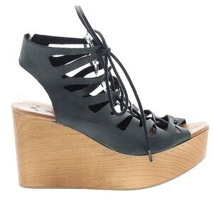 Musse & Cloud Oneka Gladiator Wedge Sandals Charcoal Gray Size 10/40EU New